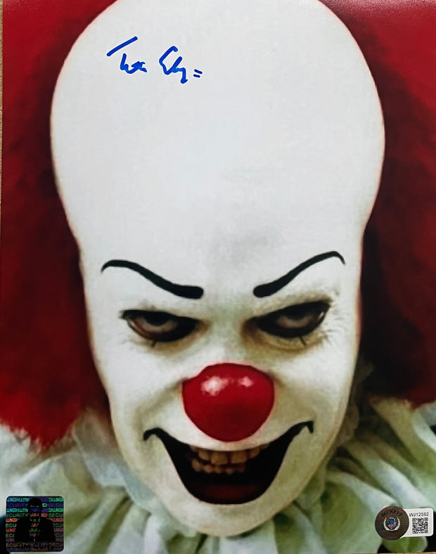 Tim Curry signed 8x10 Pennywise Image #1 Beckett Authenticated with Tim Curry's Official COA