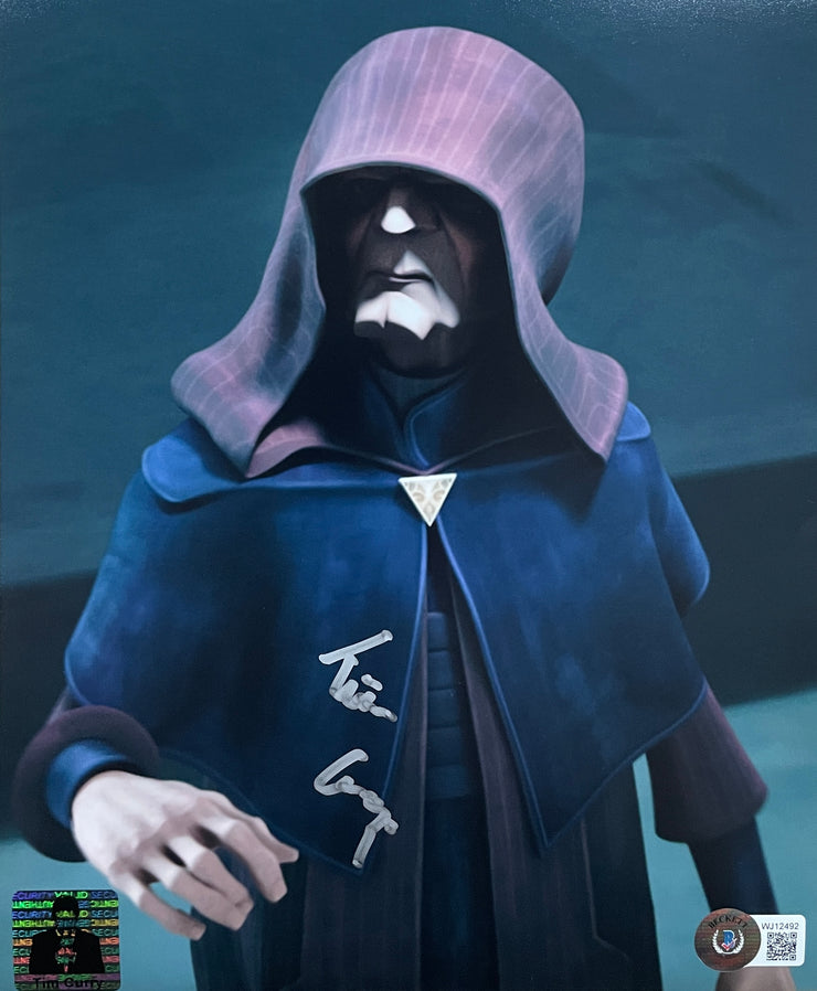 Tim Curry signed 8x10 STAR WARS The Clone Wars Animated Series Emperor Palpatine Image #1 Beckett Authenticated with Tim Curry's Official COA