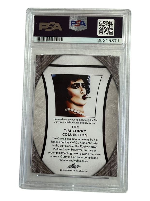 Tim Curry signed Leaf Trading Card Grey Border PSA/DNA Encap