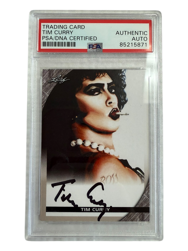 Tim Curry signed Leaf Trading Card Grey Border PSA/DNA Encap