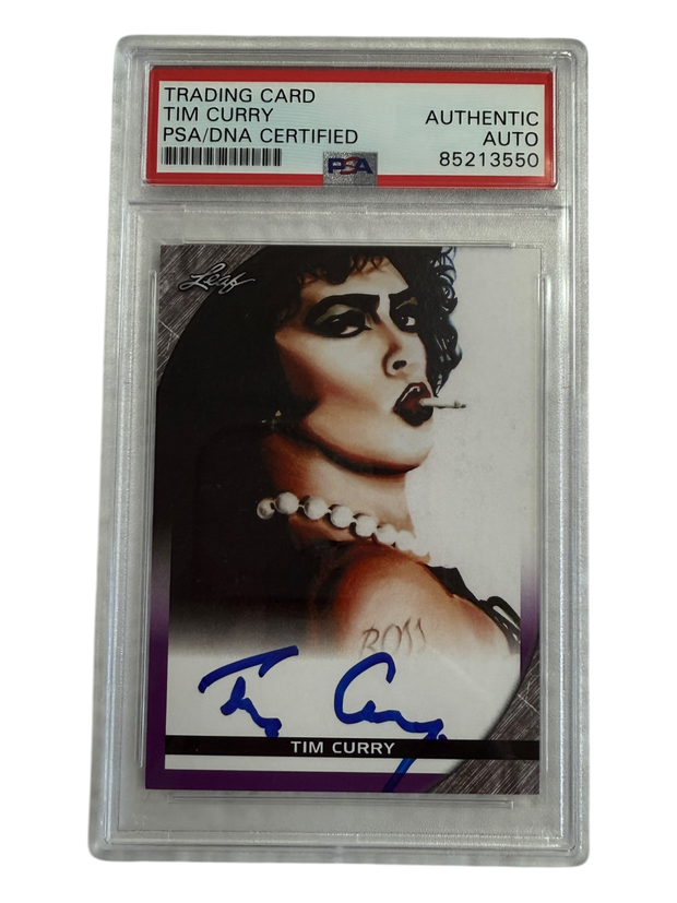 Tim Curry signed Leaf Trading Card Purple Border PSA/DNA Encap