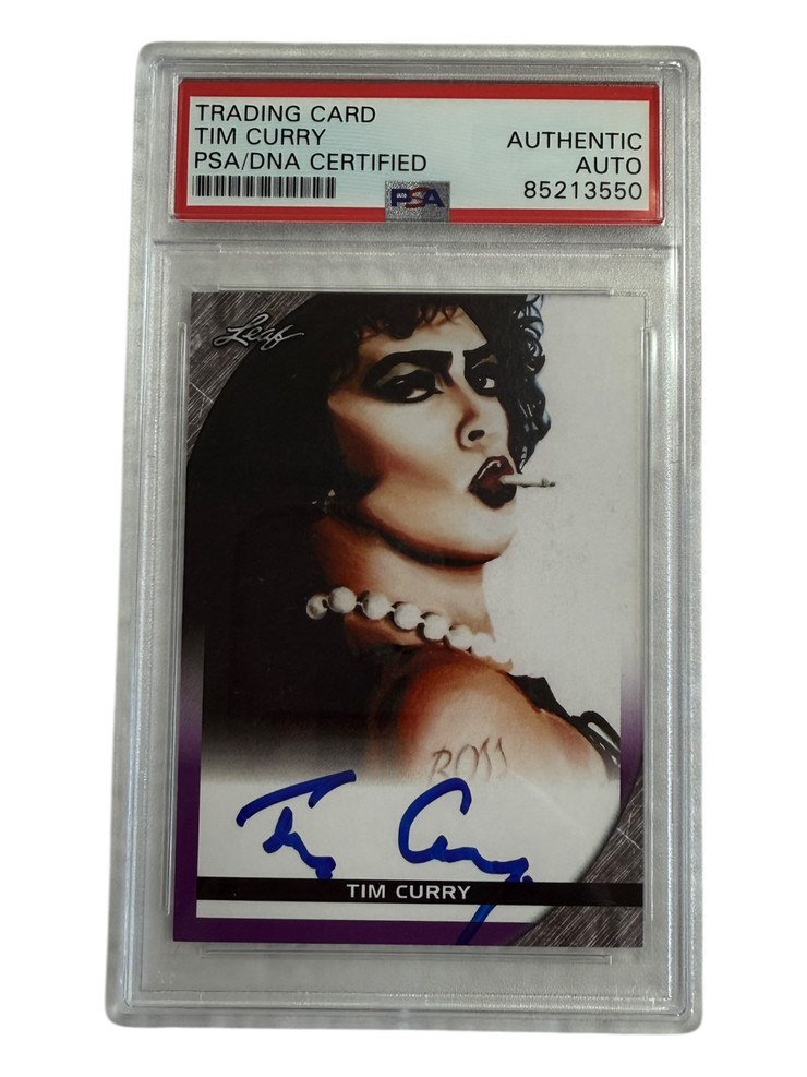 Tim Curry signed Leaf Trading Card Purple Border PSA/DNA Encap