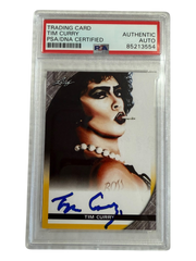 Tim Curry signed Leaf Trading Card Yellow Border PSA/DNA Encap (Blue)