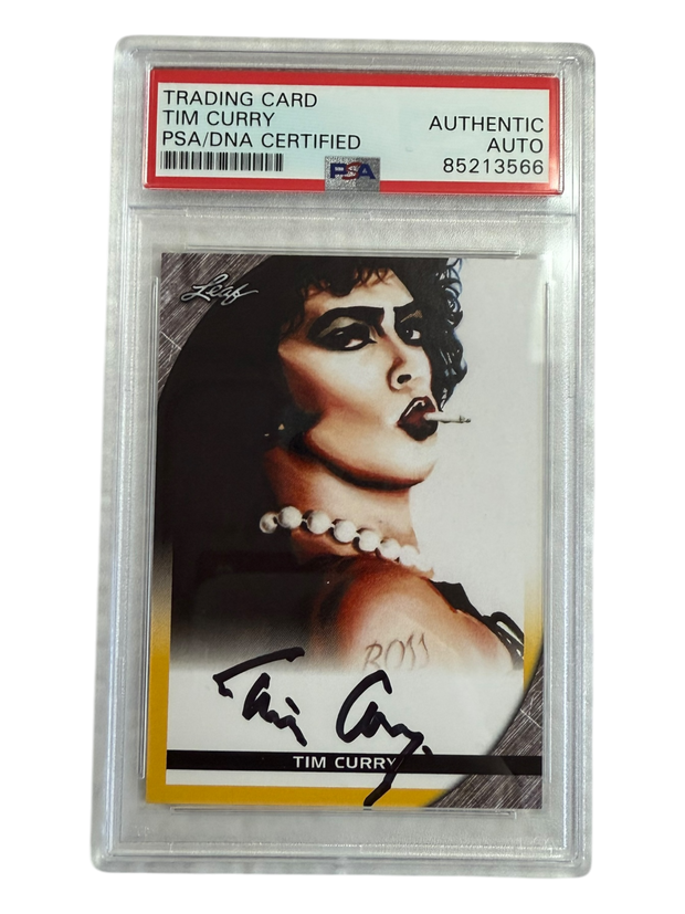 Tim Curry signed Leaf Trading Card Yellow Border PSA/DNA Encap (Black)