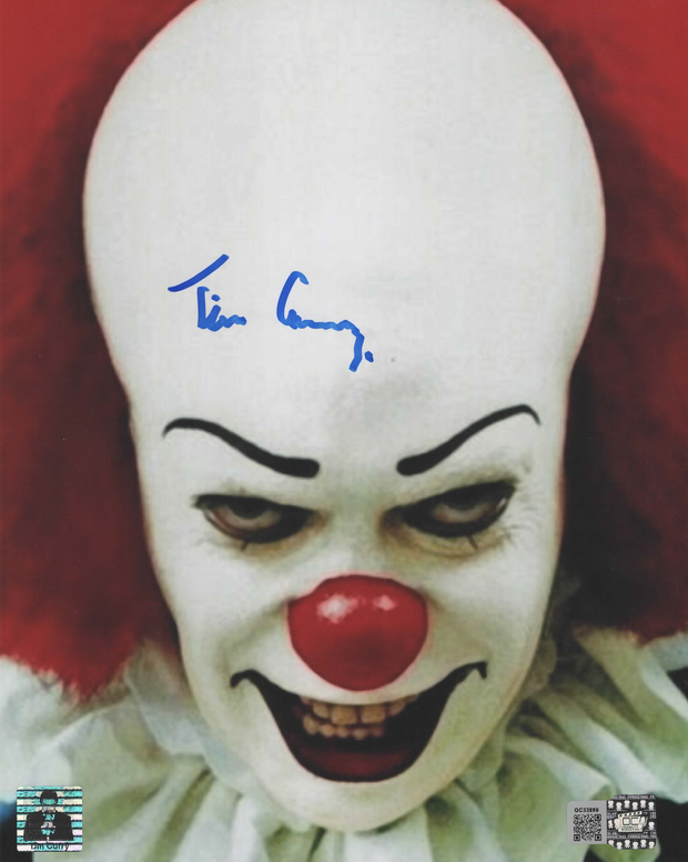 Tim Curry signed 8x10 Pennywise Image #1 OCCM Authenticated with Tim Curry's Official Holo