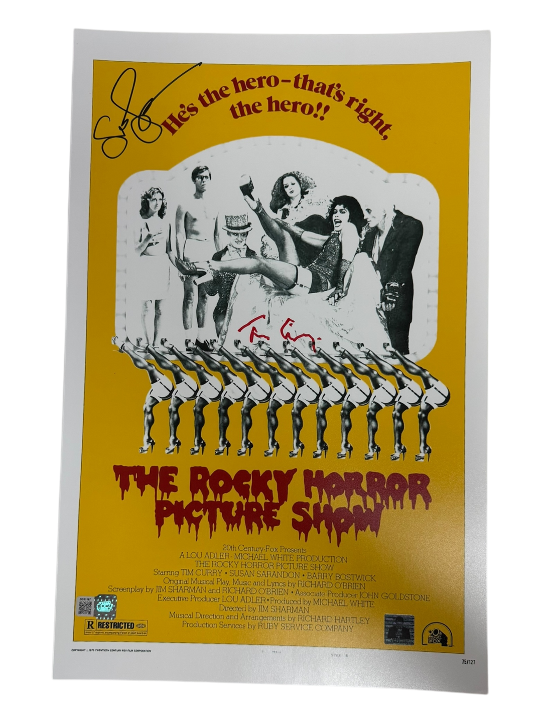 Tim Curry & Susan Sarandon 11x17 autographed Rocky Horror Picture