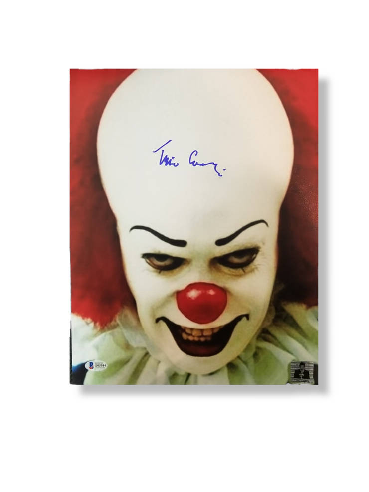 Tim Curry Signed IT 11x14 Pennywise Image #3 Beckett Authenticated with Tim Curry's Official COA