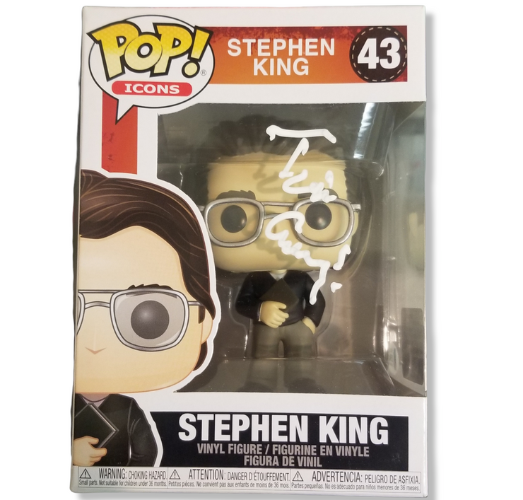 Tim Curry signed Stephen King Funko POP! (White)